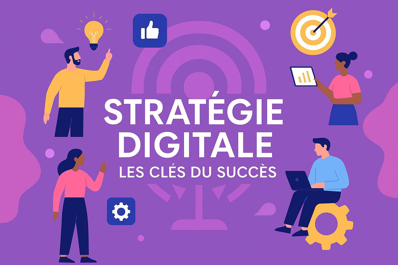 Équipe travaillant sur une stratégie digitale réussie pour 2025